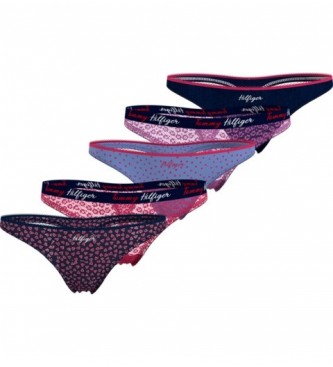 Tommy Hilfiger Pack of 5 thongs navy, blue, maroon, lilac