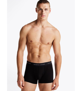 Tommy Hilfiger Conjunto de 7 cuecas boxer pretas Trunk com inscrio