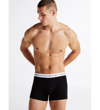 Tommy Hilfiger Conjunto de 7 cuecas boxer pretas Trunk com inscrio