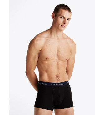 Tommy Hilfiger Conjunto de 7 cuecas boxer pretas Trunk com inscrio