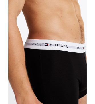 Tommy Hilfiger Conjunto de 7 cuecas boxer pretas Trunk com inscrio