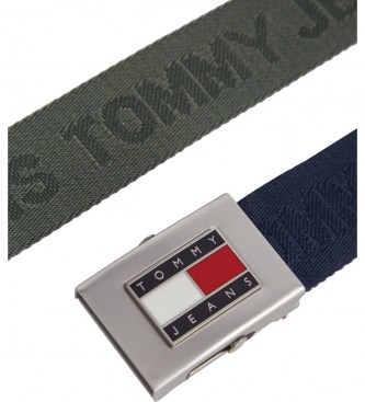 Tommy Jeans Pacote de dois cintos verdes, marinha