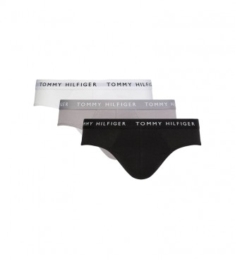 Tommy Hilfiger Paket 3 Slip Essential Bela, siva, črna