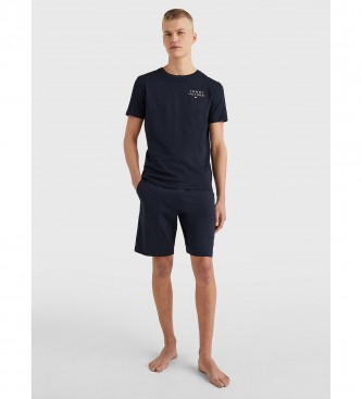 Tommy Hilfiger Stickade shorts med marin logotyp