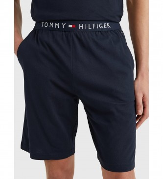 Tommy Hilfiger Gestrickte Shorts mit Logo in Marineblau