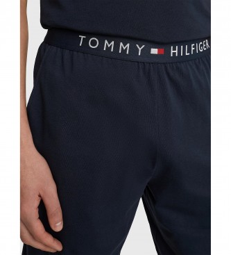 Tommy Hilfiger Granatowe szorty z dzianiny z logo