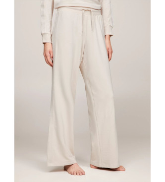 Tommy Hilfiger Pantalon de pyjama avec cordon de serrage et lettrage beige