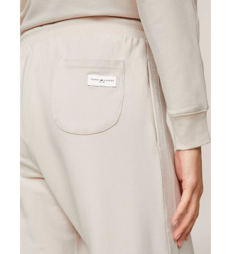 Tommy Hilfiger Pantaln de pijama con cordn e inscripcin beige