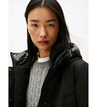 Tommy Hilfiger Parka acolchada con capucha a contraste negro