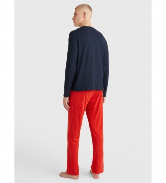 Tommy Hilfiger Pyjama en tricot bleu marine, rouge