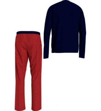 Tommy Hilfiger Pyjama en tricot bleu marine, rouge