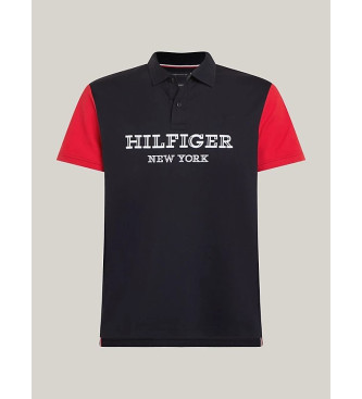 Tommy Hilfiger Granatowa monotypowa koszulka polo Hilfiger
