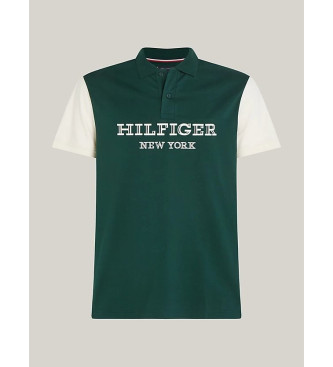 Tommy Hilfiger Hilfiger grn monotype colour block polo shirt