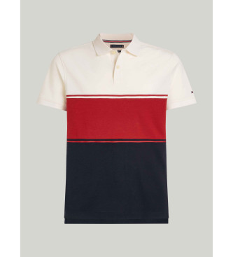 Tommy Hilfiger Polo Colorblock wei, rot, marineblau