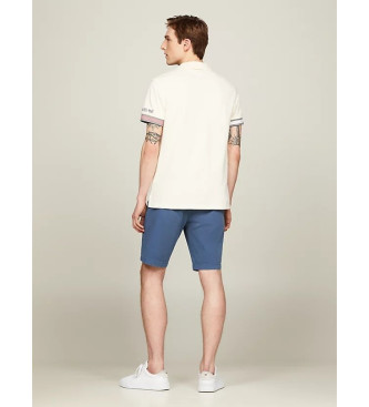 Tommy Hilfiger Camisa plo com debrum em contraste na manga branca