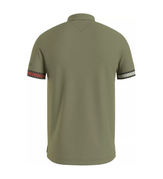 Tommy Hilfiger Polo shirt with contrasting piping on the sleeve in green