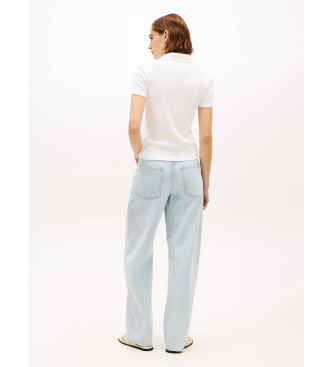 Tommy Hilfiger Schmal geschnittenes Poloshirt mit beigen Goldkn�pfen