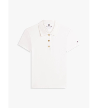 Tommy Hilfiger Schmal geschnittenes Poloshirt mit beigen Goldkn�pfen