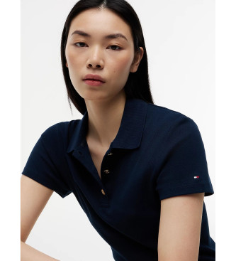 Tommy Hilfiger Schmal geschnittenes Poloshirt mit marinegoldenen Kn�pfen