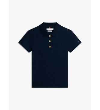 Tommy Hilfiger Schmal geschnittenes Poloshirt mit marinegoldenen Kn�pfen