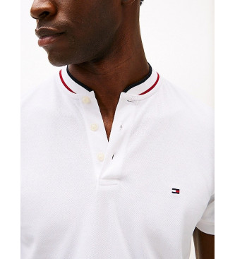 Tommy Hilfiger Polo de corte slim con cuello mao blanco