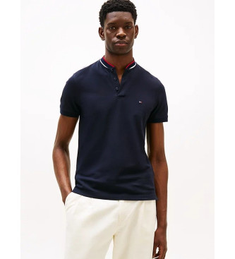 Tommy Hilfiger Koszulka polo slim fit z granatowym kołnierzykiem mao