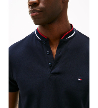 Tommy Hilfiger Koszulka polo slim fit z granatowym kołnierzykiem mao