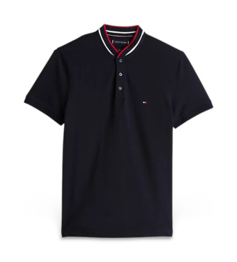 Tommy Hilfiger Koszulka polo slim fit z granatowym kołnierzykiem mao