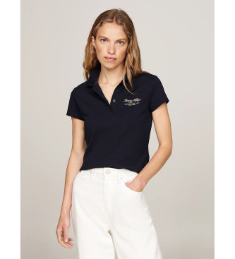 Tommy Hilfiger Slim fit polo shirt with logo in navy Script font