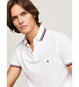 Tommy Hilfiger Schmal geschnittenes Poloshirt aus reiner weier Baumwolle