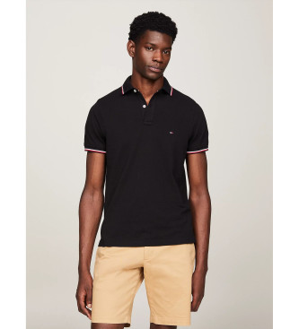 Tommy Hilfiger Koszulka polo slim fit z czystej czarnej bawełny