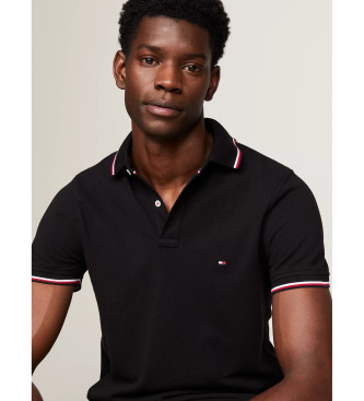 Tommy Hilfiger Koszulka polo slim fit z czystej czarnej bawełny
