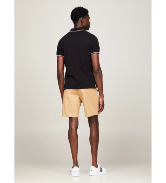 Tommy Hilfiger Koszulka polo slim fit z czystej czarnej bawełny