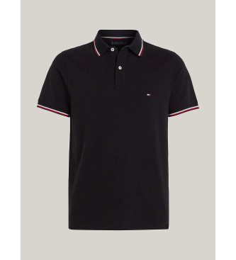 Tommy Hilfiger Koszulka polo slim fit z czystej czarnej bawełny