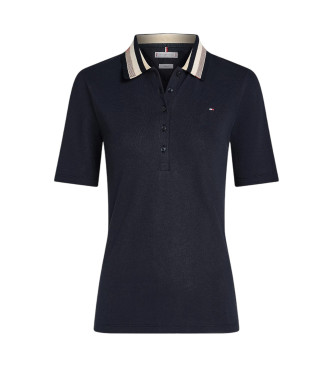 Tommy Hilfiger Marinefarbenes Piqu-Poloshirt mit schmaler Passform