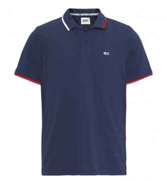Tommy Jeans Polo marine col drapeau Reg