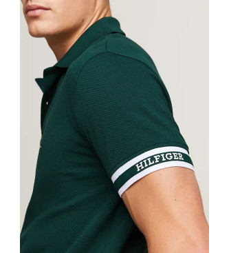 Tommy Hilfiger Schmal geschnittenes Poloshirt mit Hilfiger-Logos grn
