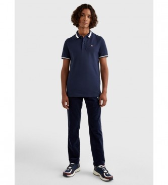 Tommy Jeans TJM Tipped Stretch navy polo shirt
