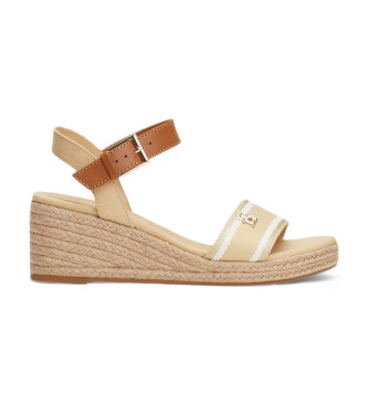 Tommy Hilfiger Sandali con zeppa in corda intrecciata beige