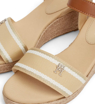 Tommy Hilfiger Sandali con zeppa in corda intrecciata beige