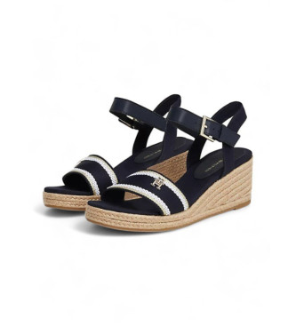 Tommy Hilfiger Navy braided rope wedge sandals
