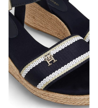 Tommy Hilfiger Navy braided rope wedge sandals
