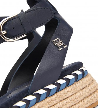 Tommy Hilfiger Navy monogrammed leather sandals