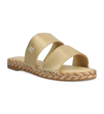 Tommy Hilfiger Golden double strap leather sandals