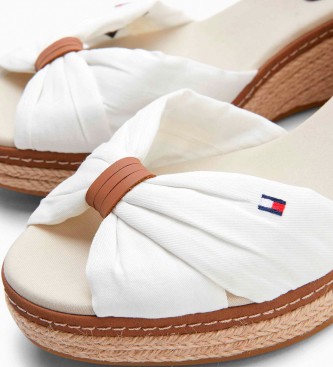 Tommy Hilfiger Iconico sandalo Elba in pelle bianca -Altezza cu a 7cm-