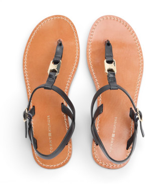 Tommy Hilfiger Sandales en cuir Leona noir