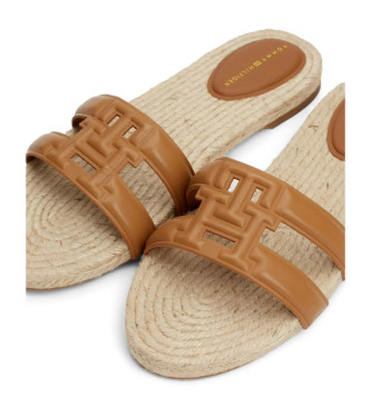 Tommy Hilfiger Brown monogrammed espadrille sandals