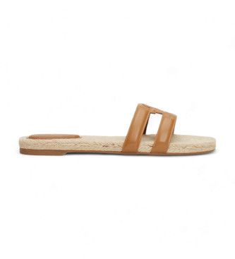 Tommy Hilfiger Brune TH espadrillesandaler med monogram