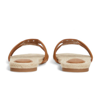 Tommy Hilfiger Brown TH monogrammed espadrille sandals