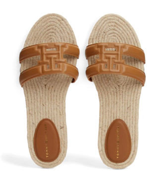 Tommy Hilfiger Sandalias estilo alpargata con monograma TH marrn